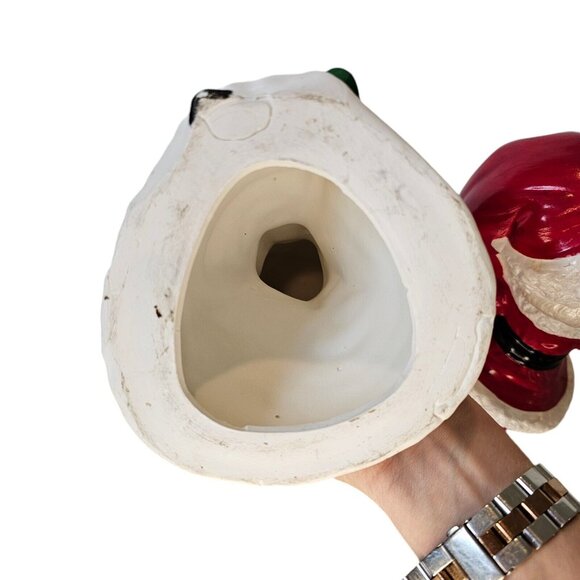 Kitschy Vintage Mr Mrs Santa Claus Mice Wasted Ceramic Handpainted 9.5" Red 70s - Picture 9 of 13